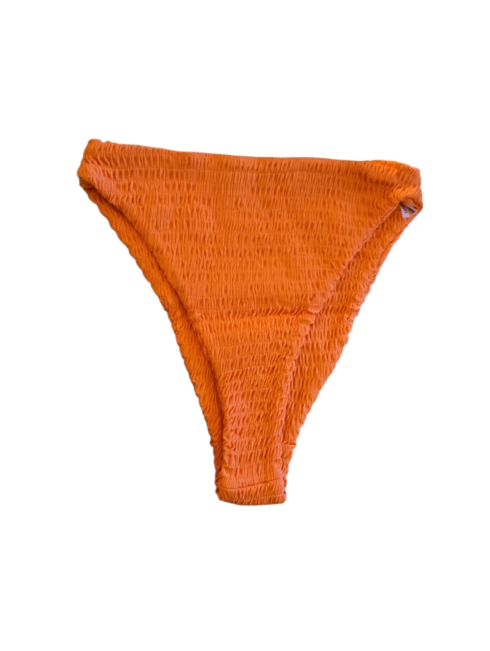 NWOT Naked Wardrobe Swim Orange Smocked Bikini Bottom Coral Small